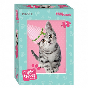 Мозаика Step Puzzle Мирна Котенок в колпаке 54 71153