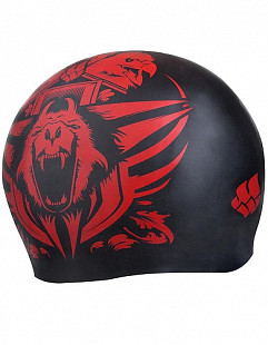 Шапочка для бассейна (плавания) взрослая Mad Wave Reverse Tiger red/green