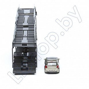 Автовоз Bburago Mercedes Benz Actros + машинка Bburago VW Polo GTI Mark 5 (18-31456/18-31458) beige