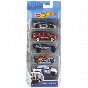 Набор машинок Hot Wheels Police Pursuit 5 шт.  (1806 FYL15)