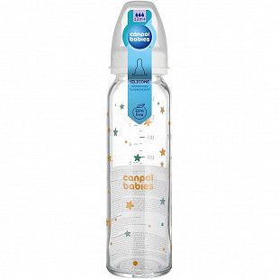 Стеклянная бутылочка для кормления Canpol babies TOYS с узким горлышком 240 мл., 12 мес.+ (42/201_white)