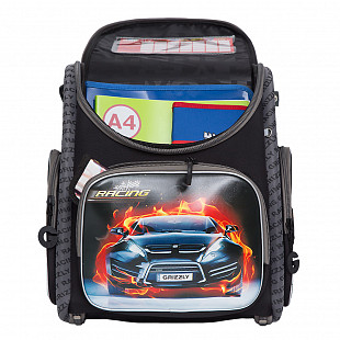 Рюкзак школьный GRIZZLY RAr-081-8 /2 black/grey