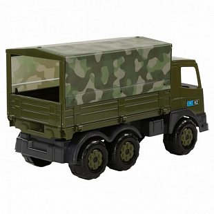 Автомобиль Полесье Престиж бортовой тентовый военный (KZ) 70043