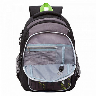 Рюкзак школьный GRIZZLY RB-152-2 /1 black/light green
