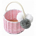 Корзина декоративная Кругляш D18 с ручкой pale pink AF 0603	