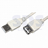 Шнур USB-A штекер - USB-A гнездо 5 м white 18-1117
