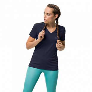 Футболка женская Jack Wolfskin Crosstrail T Women midnight blue