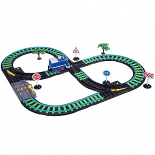 Железная дорога Bondibon  "Восточный экспресс" с одним паровозом, светящаяся в темноте 258 см