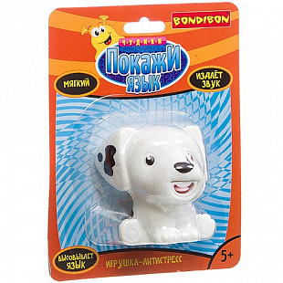 Игрушка-антистресс Bondibon Покажи язык Собака белая ВВ3243