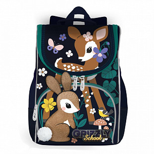 Рюкзак школьный с мешком GRIZZLY RAm-184-3 /1 dark blue
