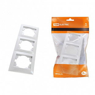 Рамка Tdm 3-х постовая вертикальная Лама white SQ1815-0034