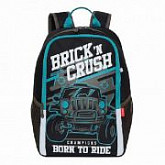 Рюкзак школьный GRIZZLY RB-051-1 /1 black/turquoise