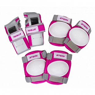 Комплект защиты для роликов Atemi ASGK-03 Neon pink