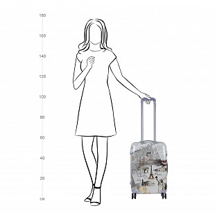 Чемодан малый Polar 20" 2-ой РА030 grey