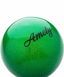 Мяч для художественной гимнастики Amely с блестками AGB-103 19 см green