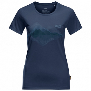 Футболка женская Jack Wolfskin Crosstrail Graphic T W dark indigo